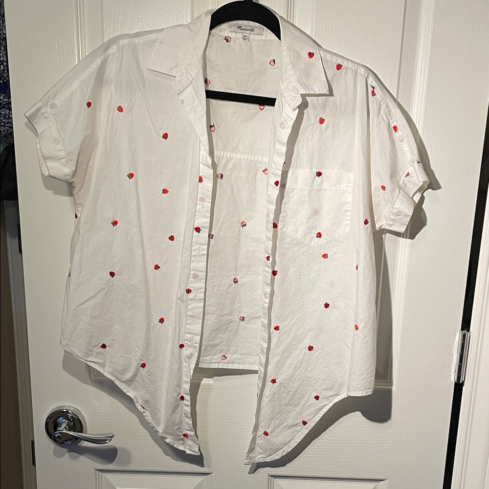 Embroidered Strawberry Top